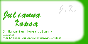 julianna kopsa business card